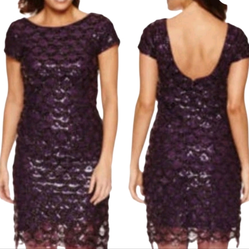 NEW! SANDRA DARREN SD COLLECTION Sequin Sheath Dress 14.